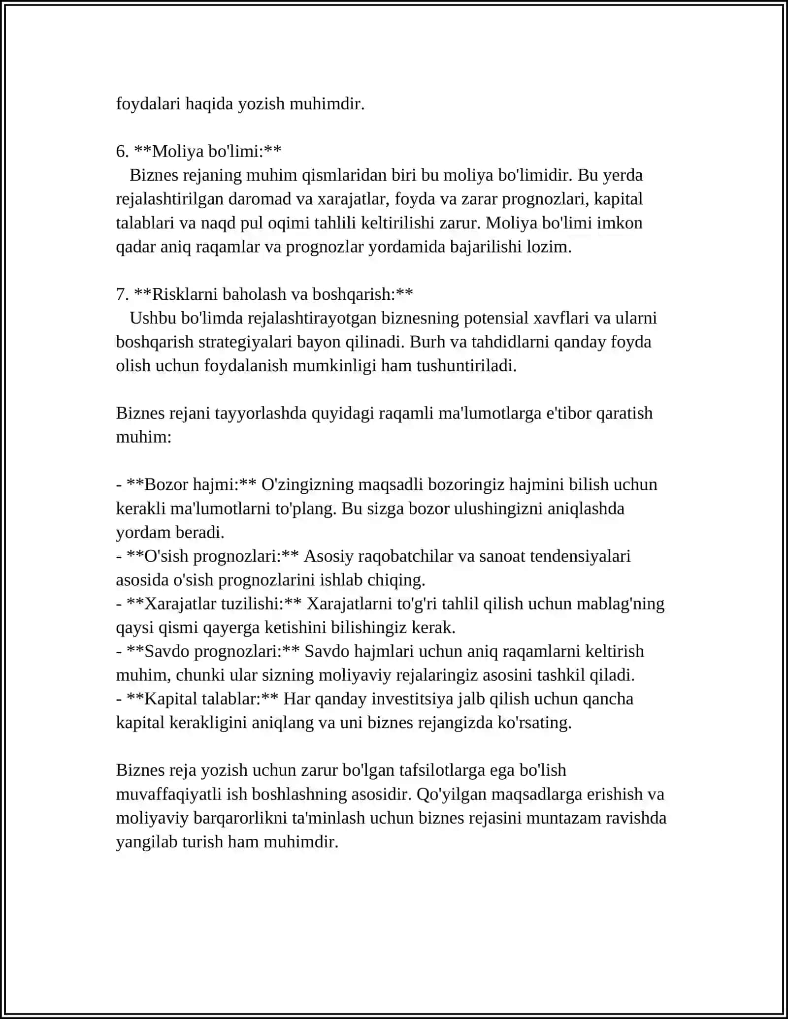 YANGI KORXONA TASHKIL ETISHNING IQTISODIY VA XUQUQIY SHARTLARI 4