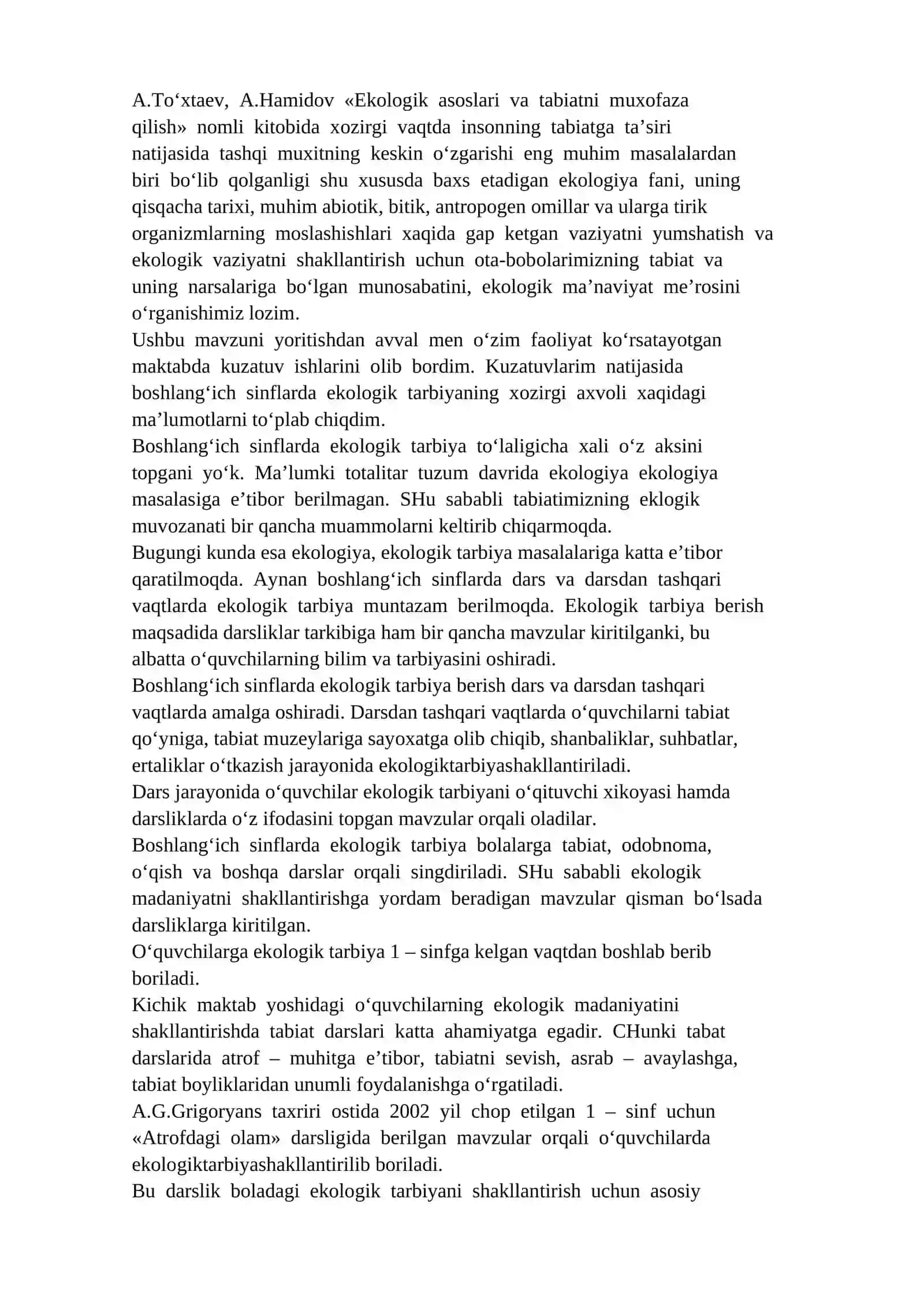 Boshlang‘ich sinf o‘quvchilariga ekologik tarbiya berishning maqsad va vazifalari 4