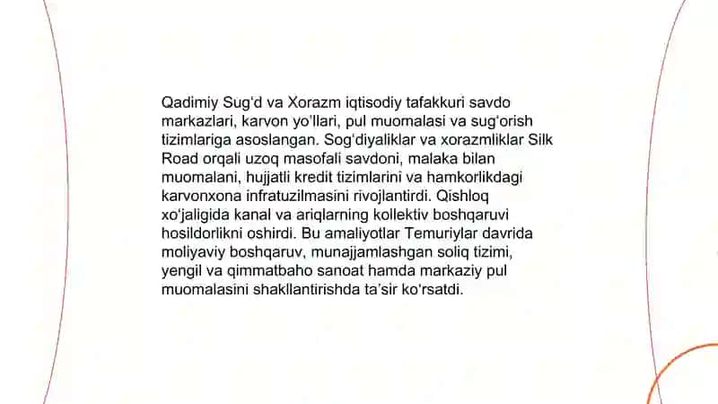 Orta Osiyoda Temuriylar davridagi iqtisodiy goyalar 4