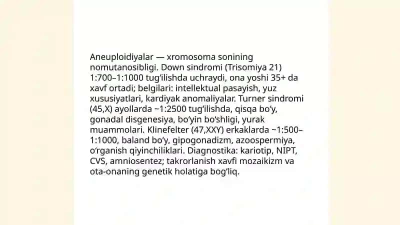 Irsiy kasalliklar va genetik asoslari 4