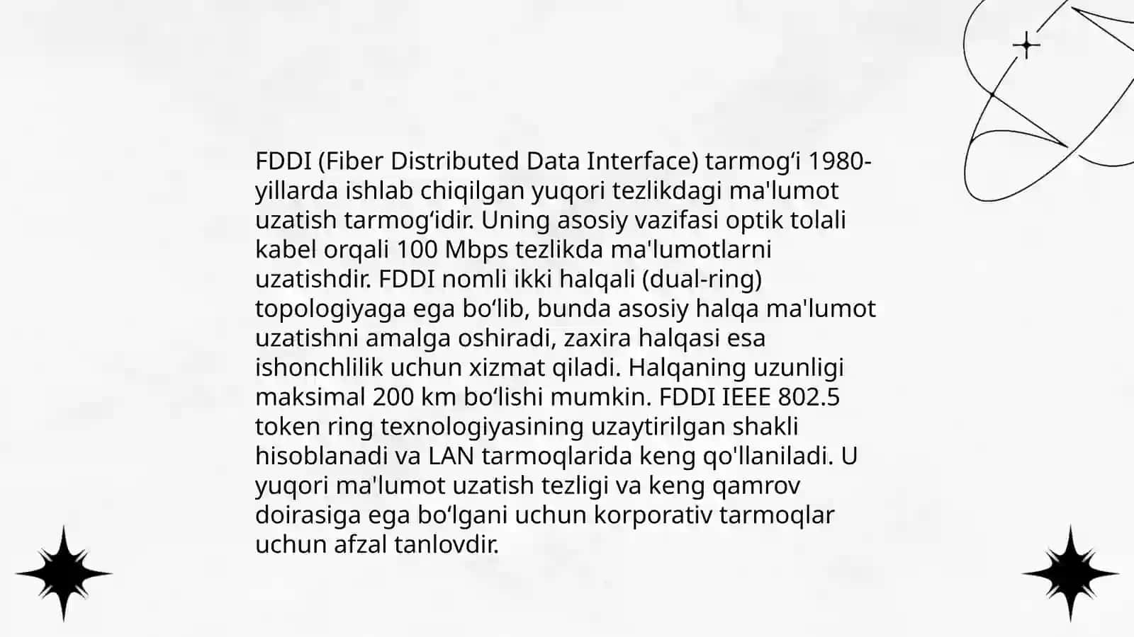 FDDI texnalogiyasining tarixi va rivojlanishi 4