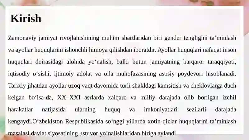 Ayollar huquqini ta'minlashning kafolatlari 4