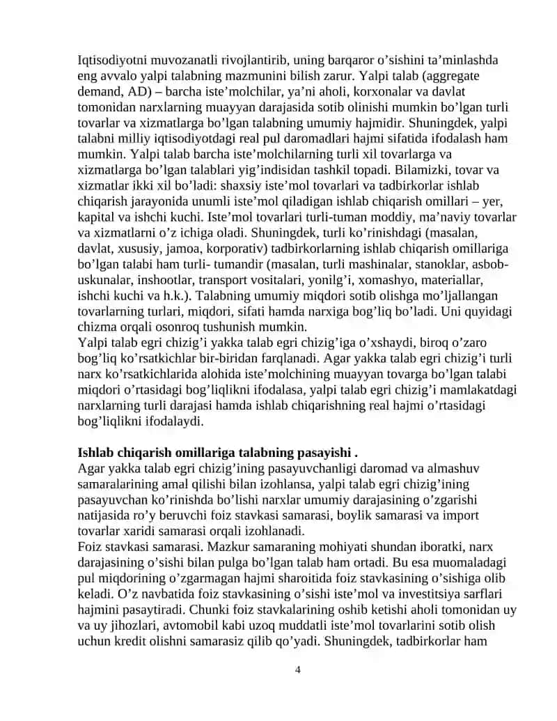 YALPI TALAB VA YALPI TAKLIF NISBATLARI 4