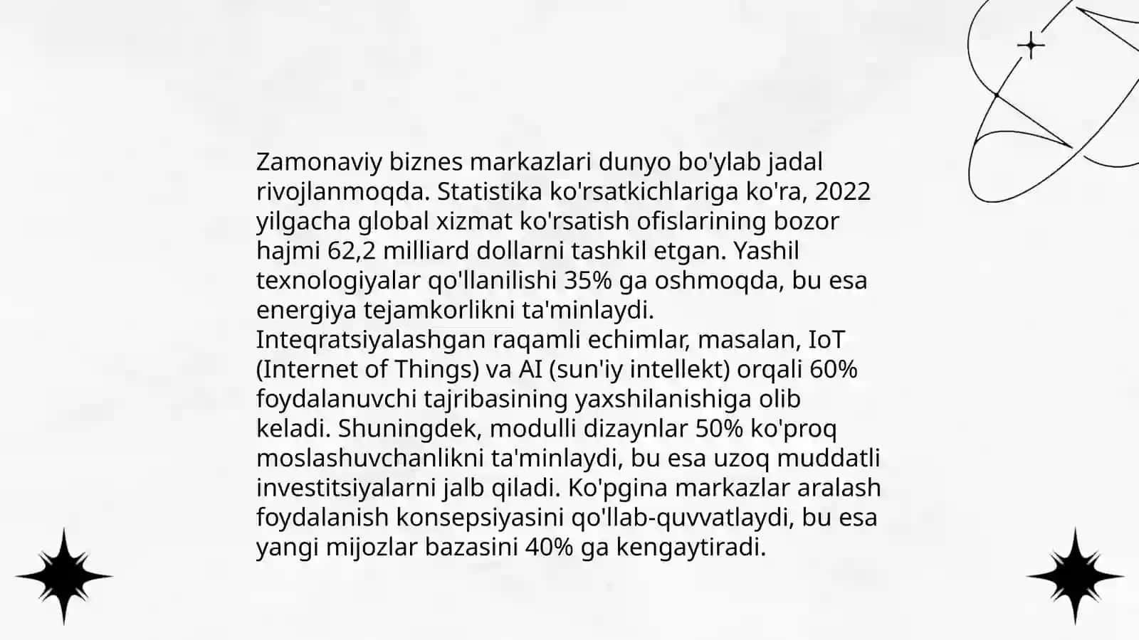 Jaxon bozorlari va biznes markazlarining joriy tendensiyalari va rivojlanish tamoyillari 4