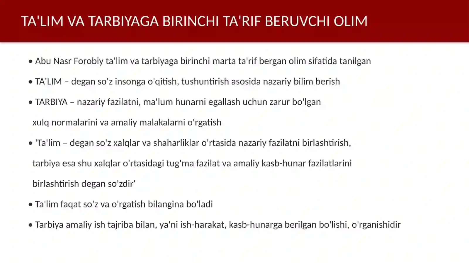 Abu Nasr Forobiyning taʼlim-tarbiyaviy qarashlari 4