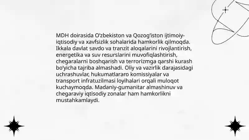 Oʻzbekistonning MDHdagi siyosiy va diplomatik roli 4