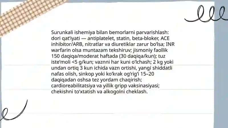 Surunkali yurak-qon tomir kasalliklarda bemorlarni parvarishlash 4