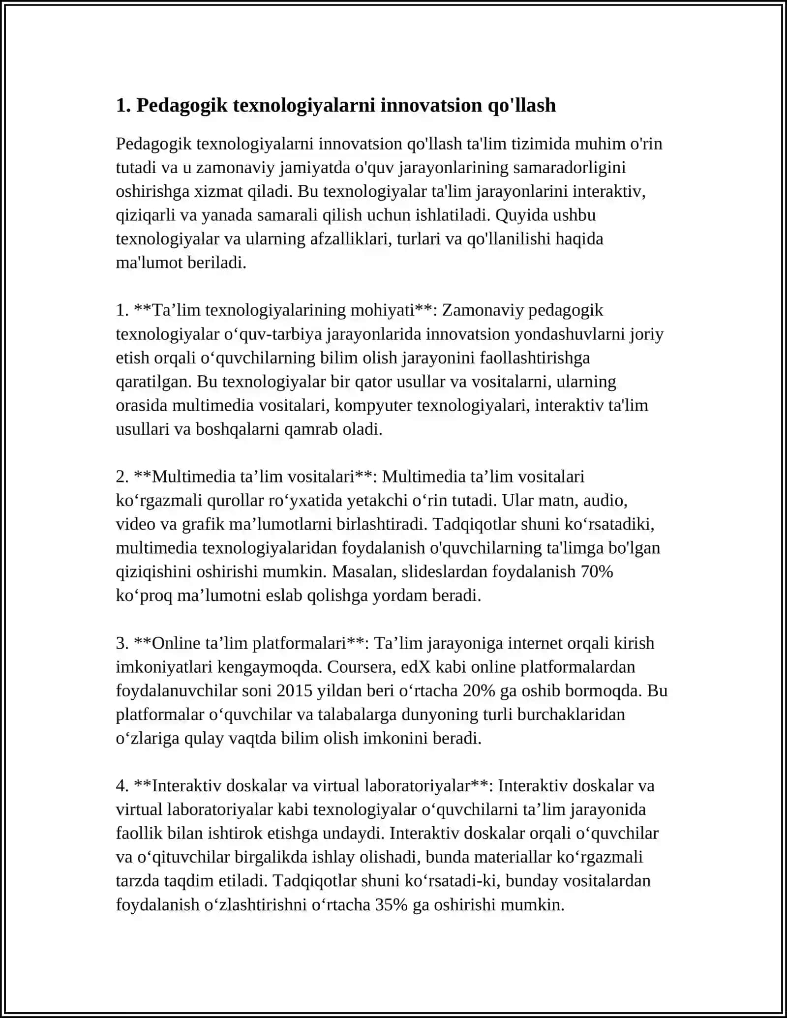 DAVOLASH PEDAGOGIKASIGA PEDAGOGIK, PSIXOLOGIK VA USLUBIY FANLARNING ZAMONAVIY YUTUQLARINI JORIY ETISH 4