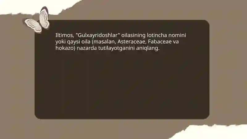 Gulxayridoshlar oilasi 4