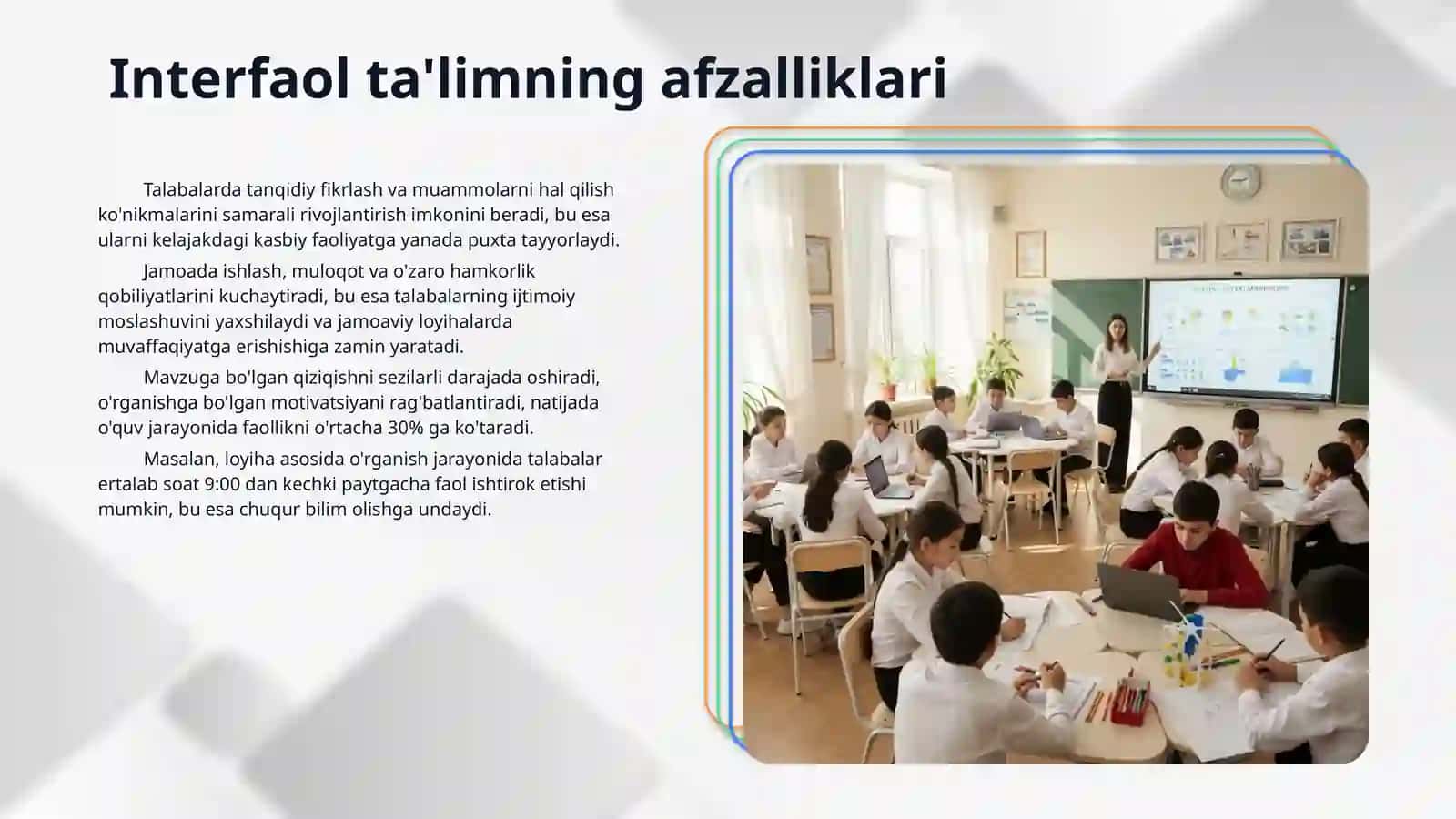 O'qitishda interfaol metodlardan foydalanish to'g'risida 4