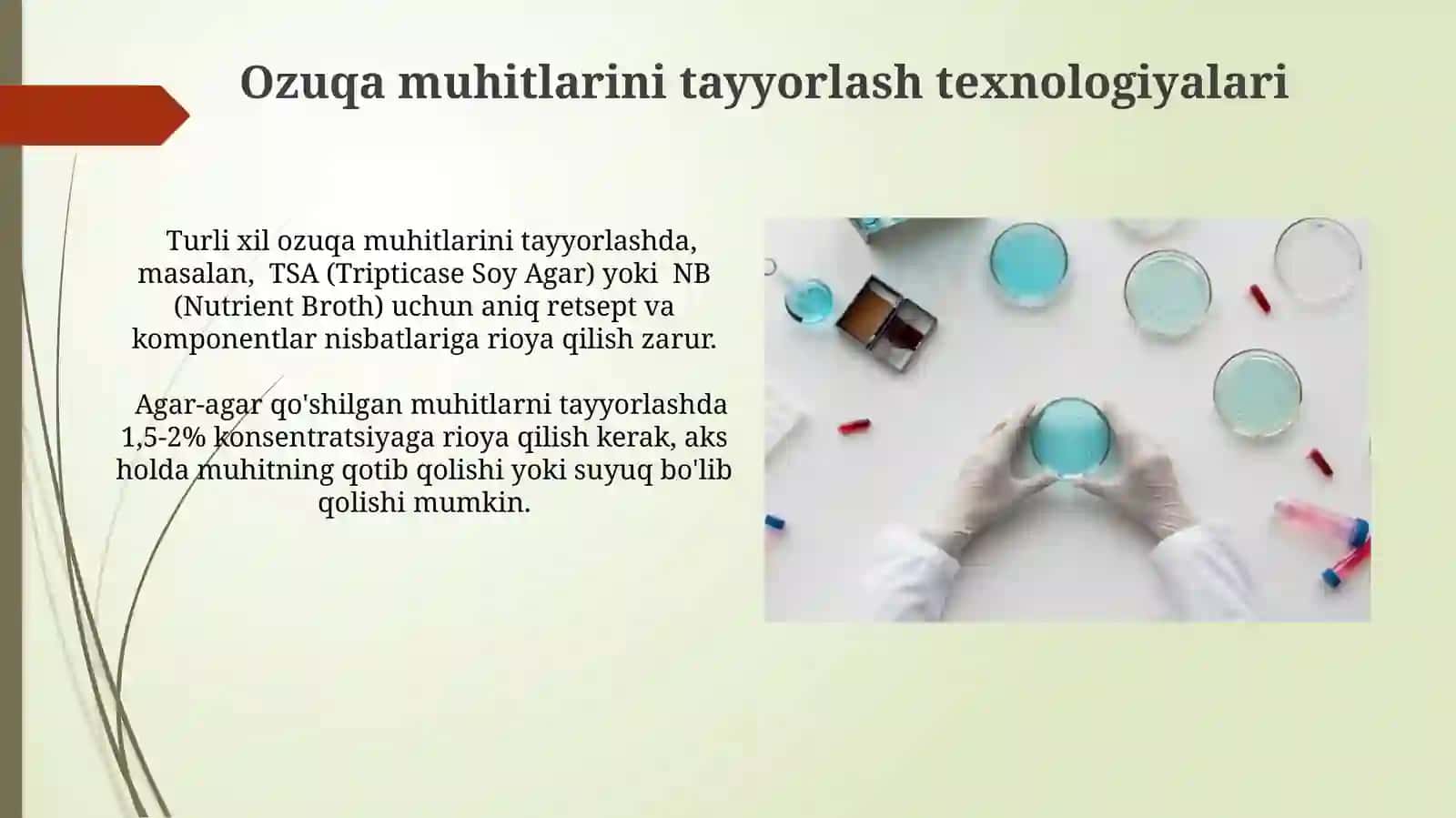 Bakteriologik oziq muhitlar tayyorlash hayvonlarda 4
