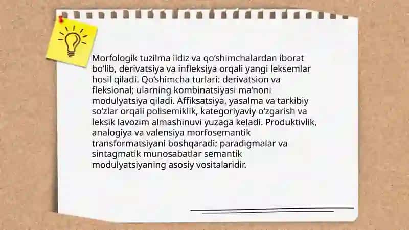 O'zbek tili lug'ati tarkibining shakl va ma'no munosabatlari jihatidan tavsiflanishi 4