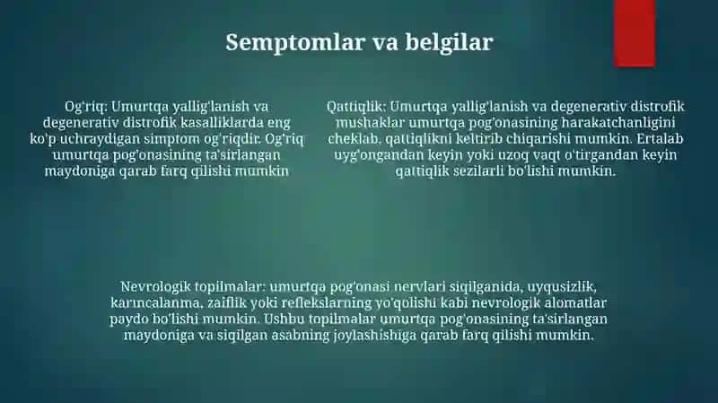 Umurtqa Yallig'Lanish Va Degenrativ Distrofik Kasalliklari 4