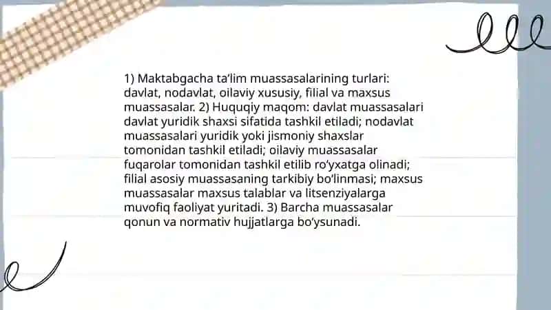 Oʻzbekiston respublikasi maktabgacha taʼlim va tarbiya toʻgʻrisidagi qonun 4