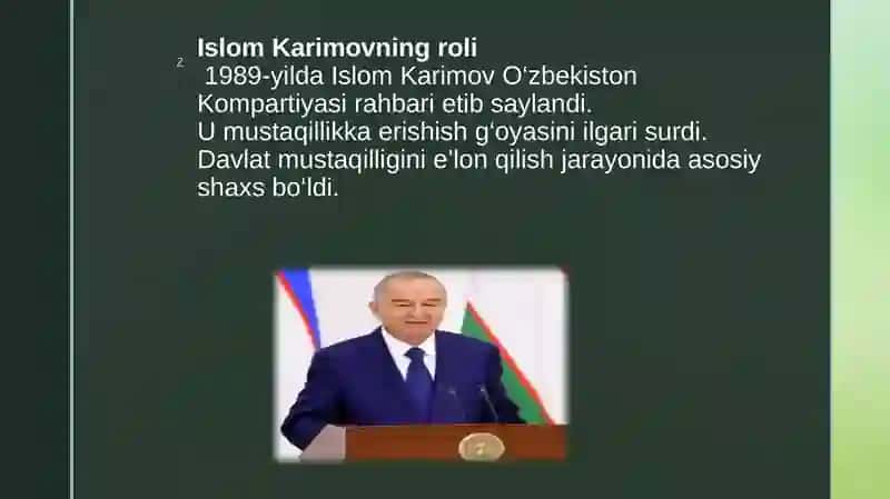 Mustaqil O‘zbekiston Respublikasining tashkil topishi va uning tarixiy ahamiyati 4