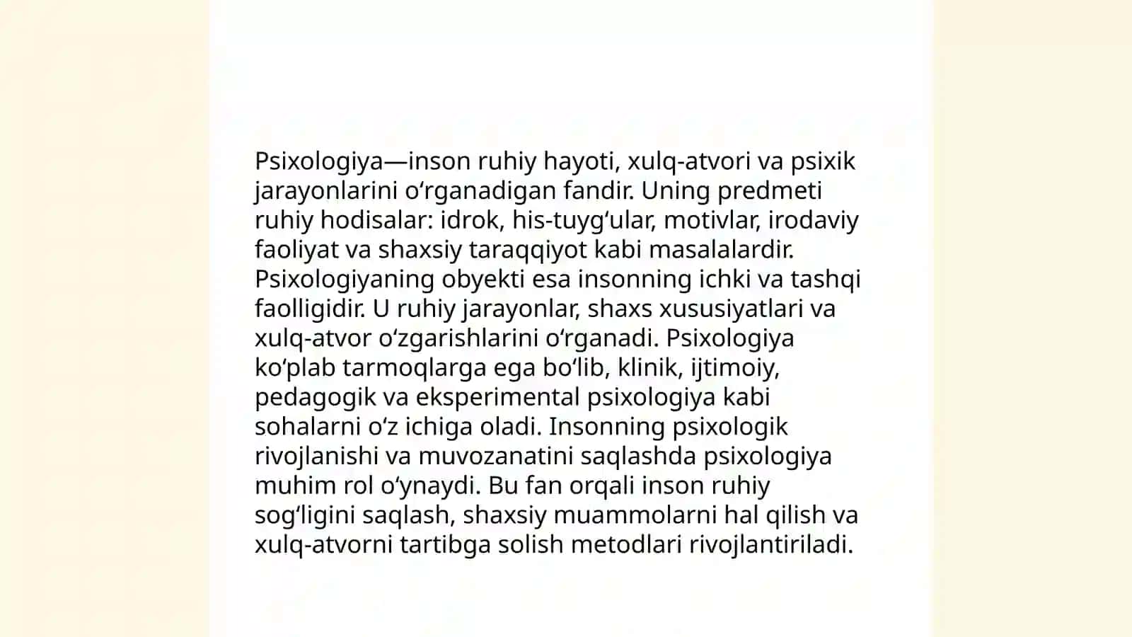 Psixologiya fanining predmeti haqida taasavvurlar.Taraqqiyotning asosiy bosqichlari 4