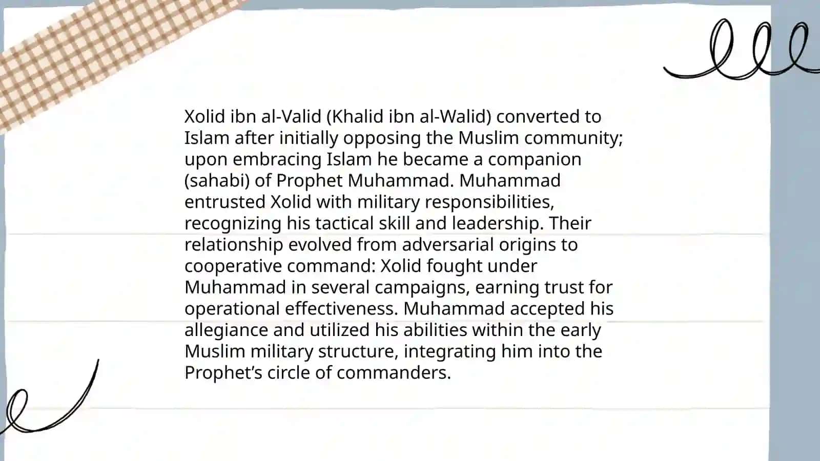 Xolid ibn al-Valid 4