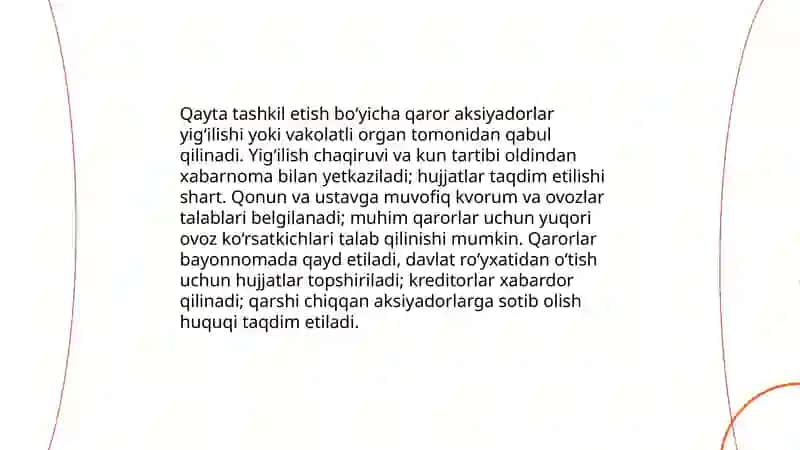 Korporativ tuzilmalarni qayta tashkil etish va tugatish tartibi 4