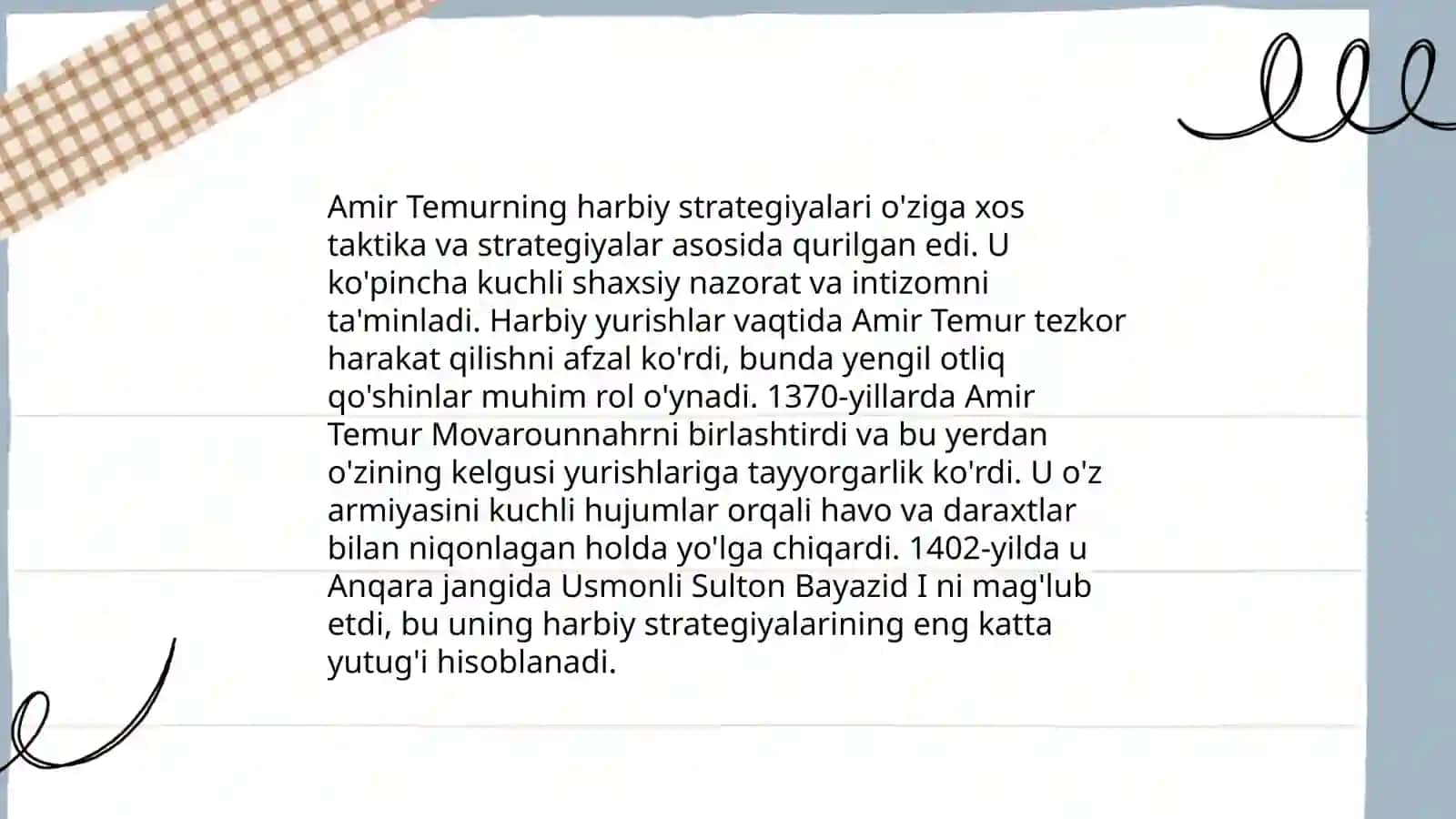 Amir Temurning hayoti va tarjimai holi 4