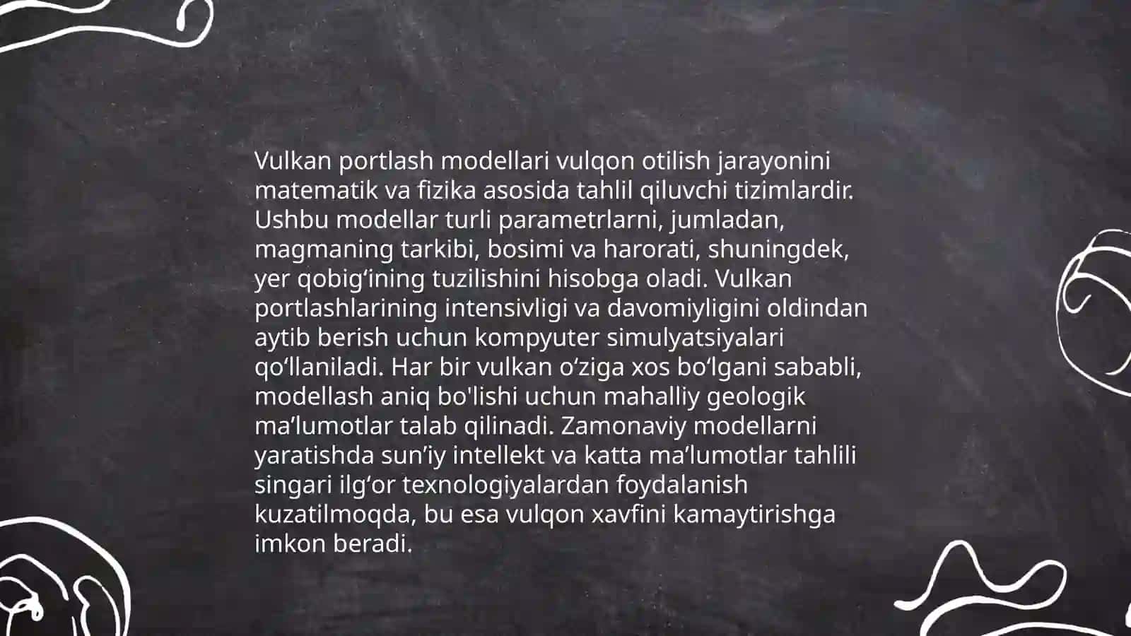 Vulqon faoliyatini modellashtirish va yer yuzasiga taʼsiri 4