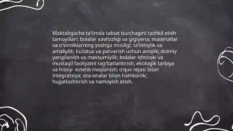 Maktabgacha taʼlimda tabiat burchagi haqida maʼlumotlar 4