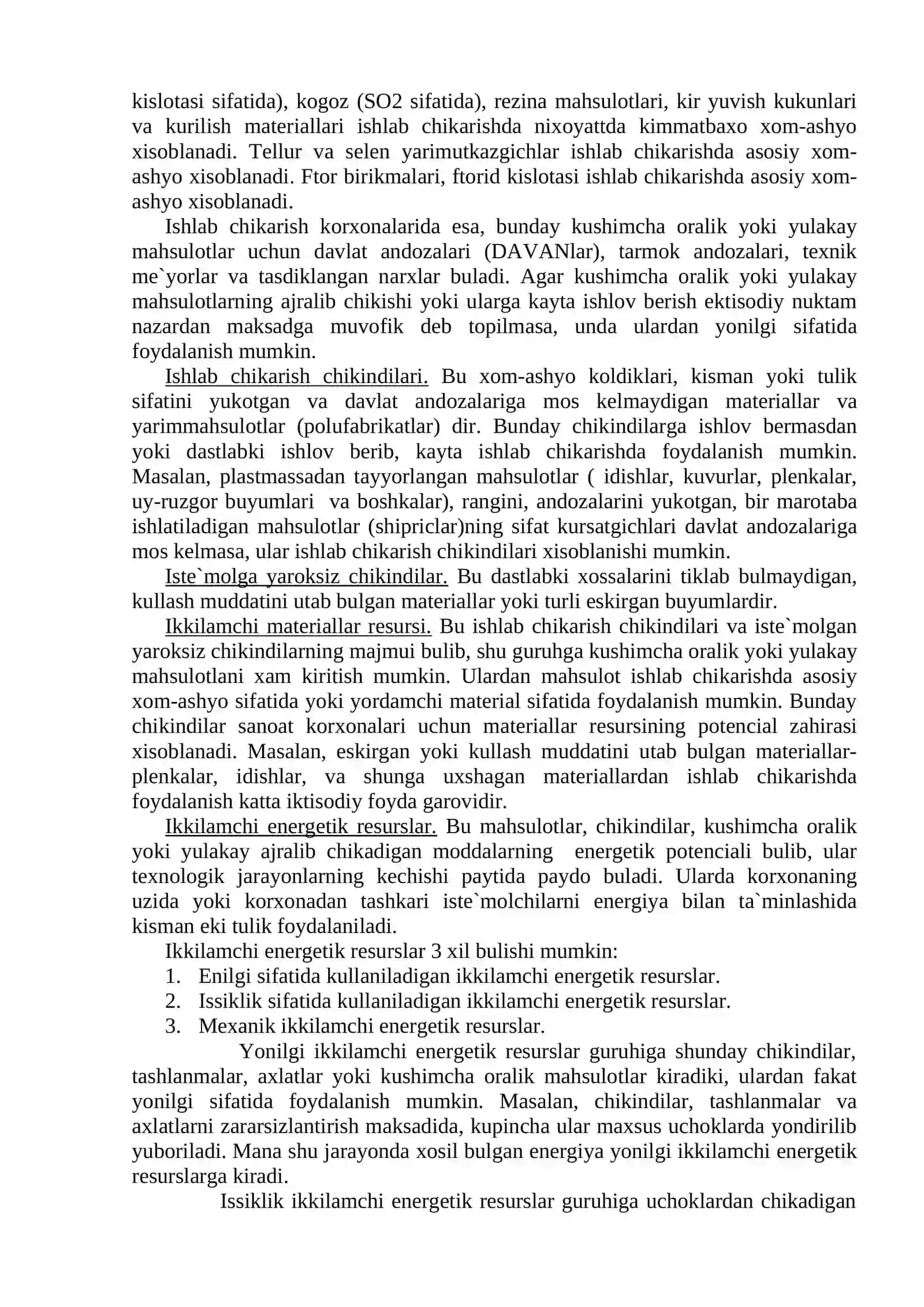 Chiqindisiz texnologik jarayonlarni tashkil qilishning asosiy prinsiplari 4