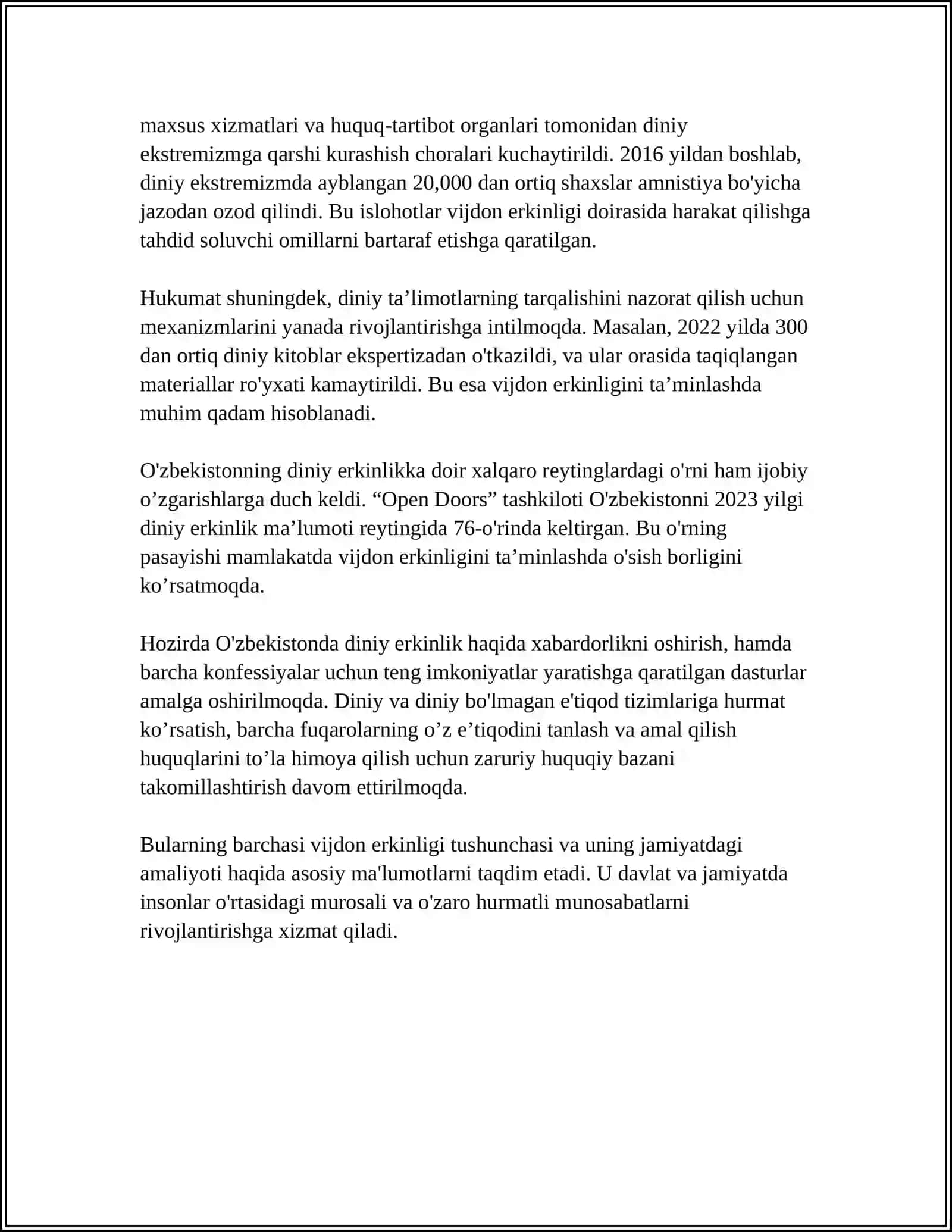 VIJDON VA E'TIQOD ERKINLIGINING TA'RIFI 4