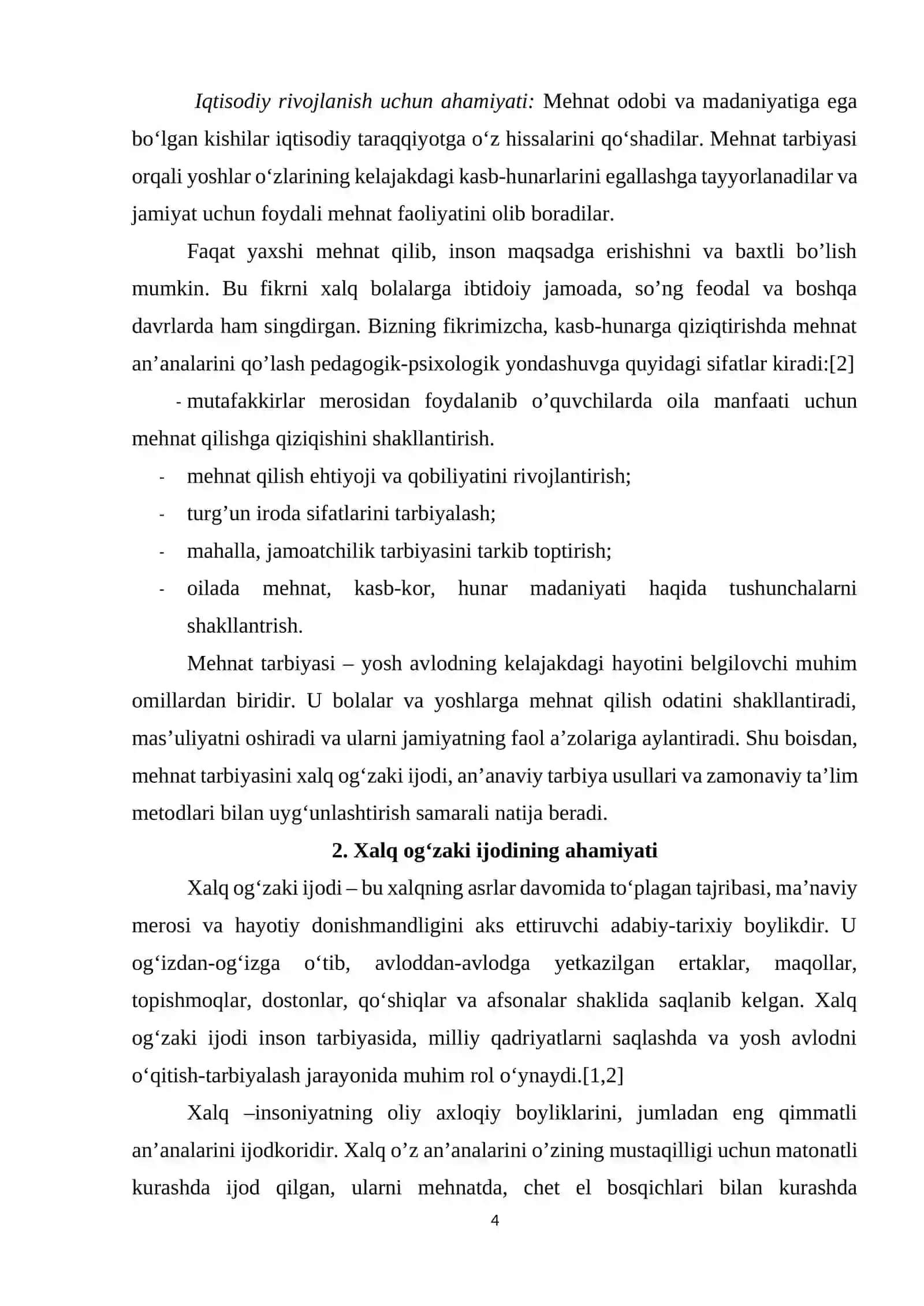 Mehnat tarbiyasida xalq og'zaki ijodidan foydalanish 4