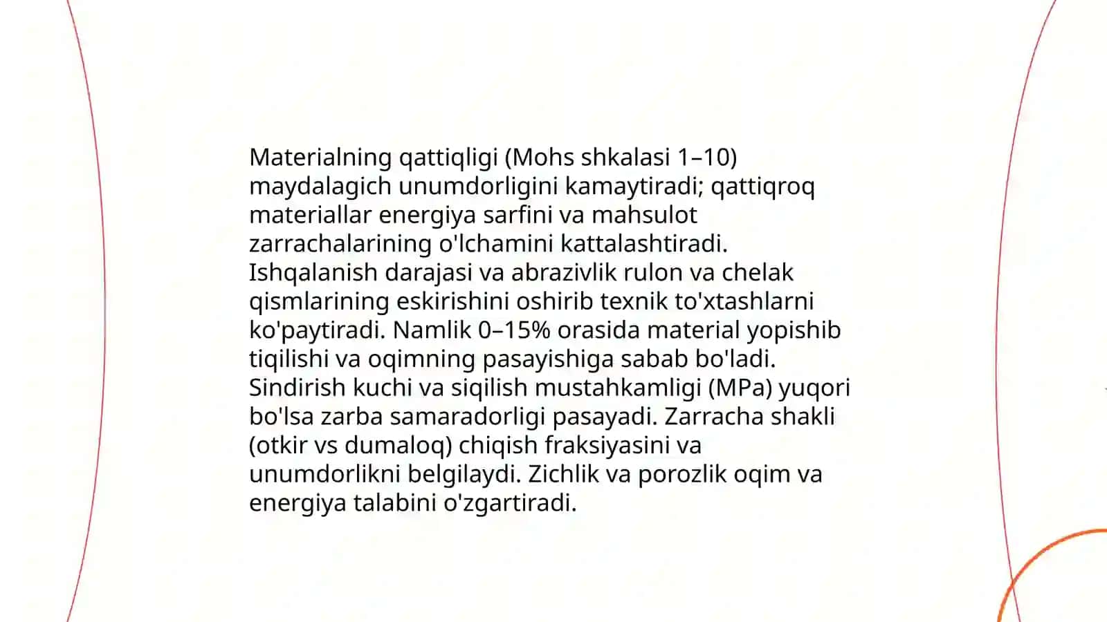 Zarbiy maydalagichlar unumdorligi 4