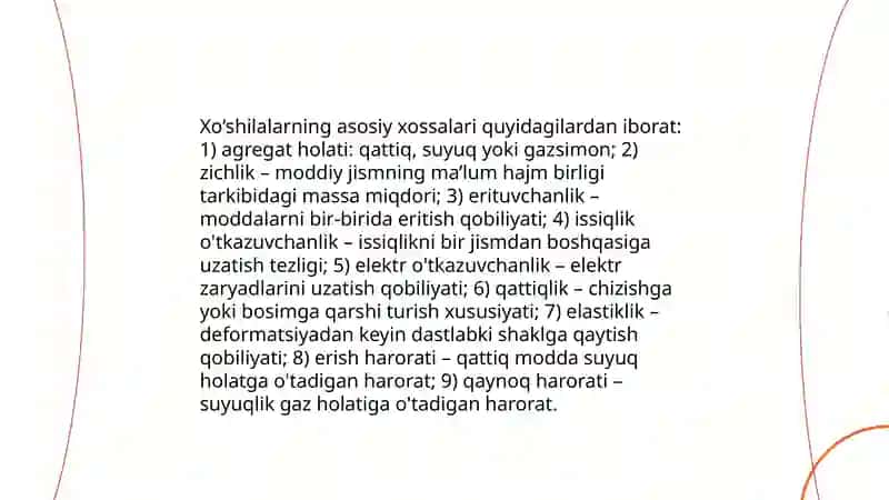 Xosilalar va ularni xossalari 4