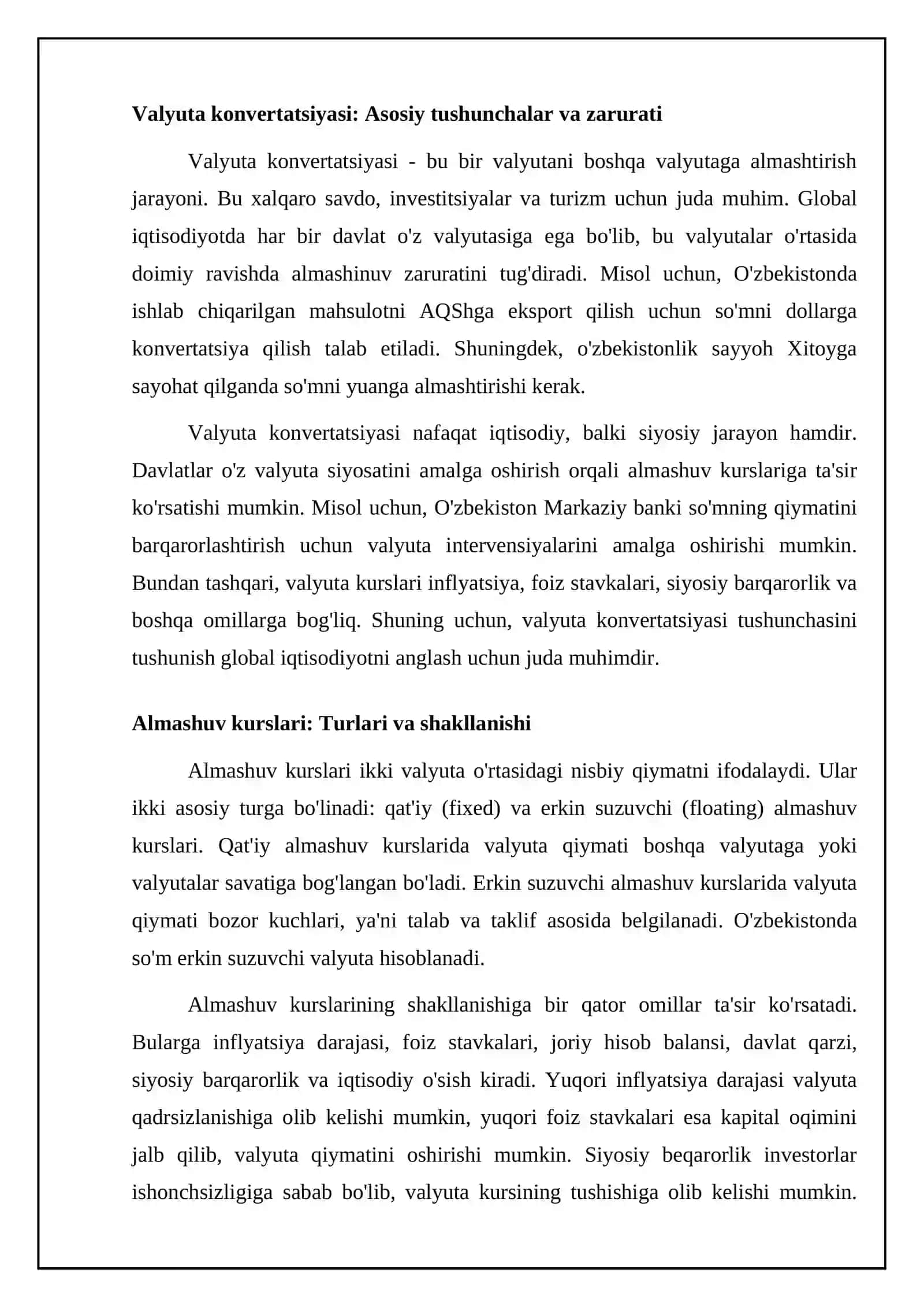 Valyuta konvertatsiyasi asoslari va almashuv kurslari 4