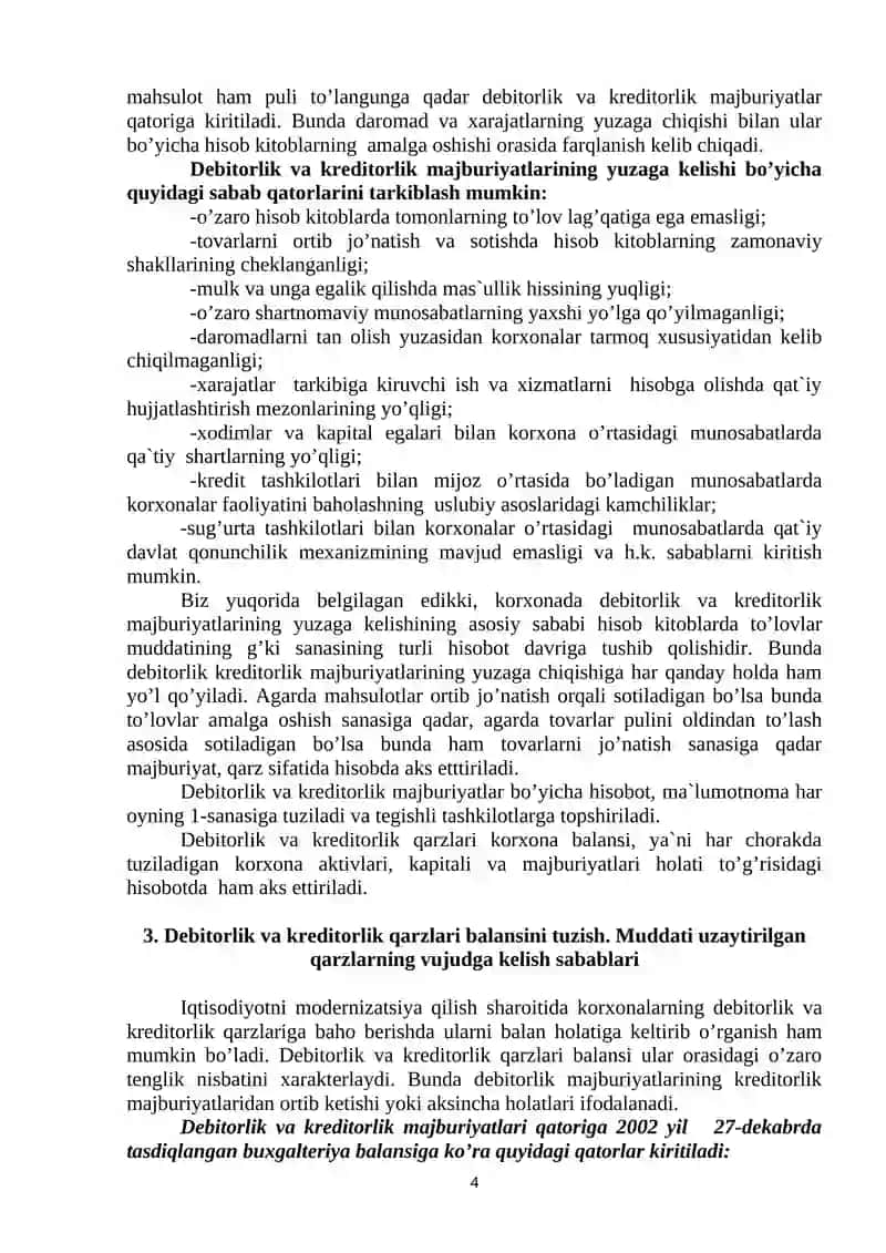Debitоrlik va kreditоrlik qarzlarining tahlili 4