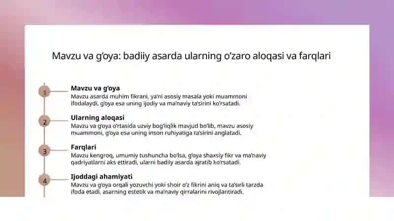 Badiiy asar mavzusi 4