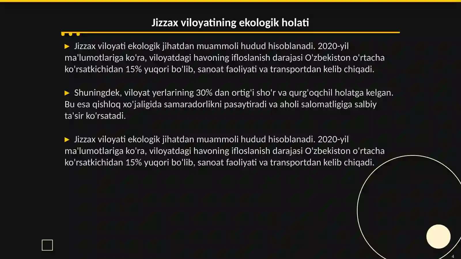 Jizzax viloyatining yashil iqtisodiyotga oʻtish tahlili 4