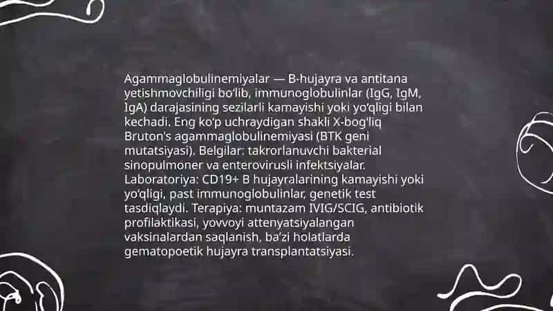 Immun tanqislik holatlari ( tugʻma hayot davomida orttirilgan) Immun profilaktika va immun terapiya asoslari 4