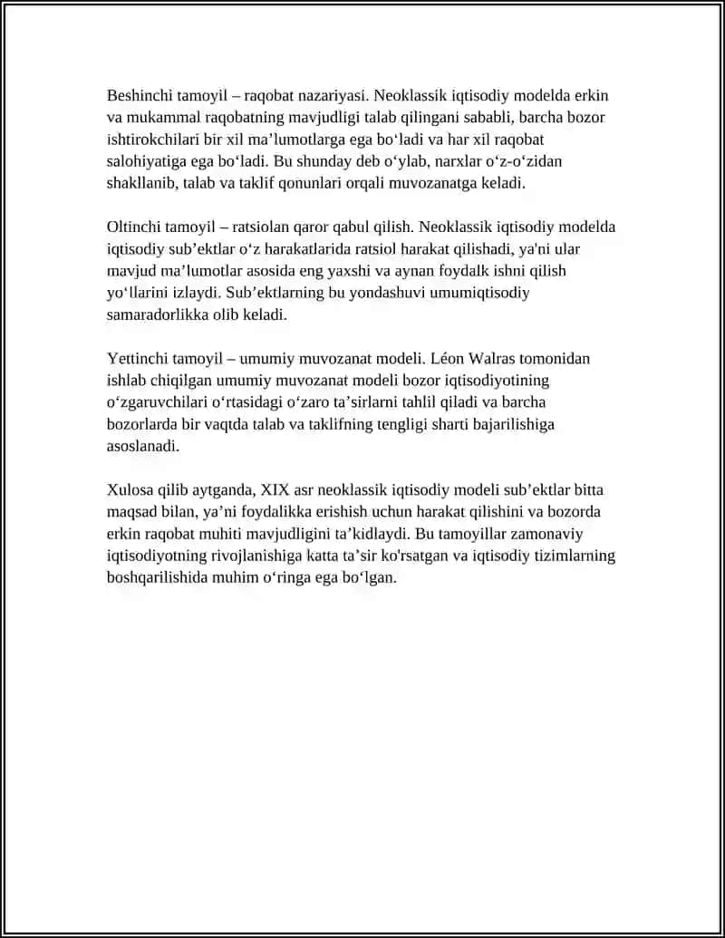 XIX ASR OXIRI XX ASR BOSHLARIDAGI NEOKLASSIK EVOLUTSION YO'NALISH 4
