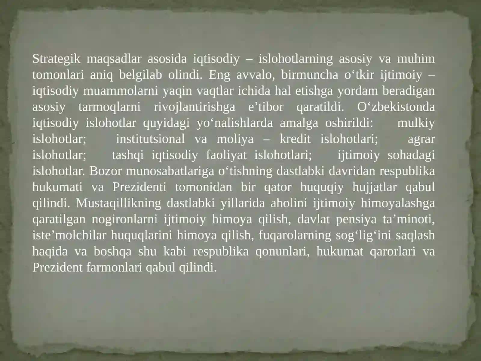 Mamlakatimizda bozor munosabatlarining shakllanishi 4