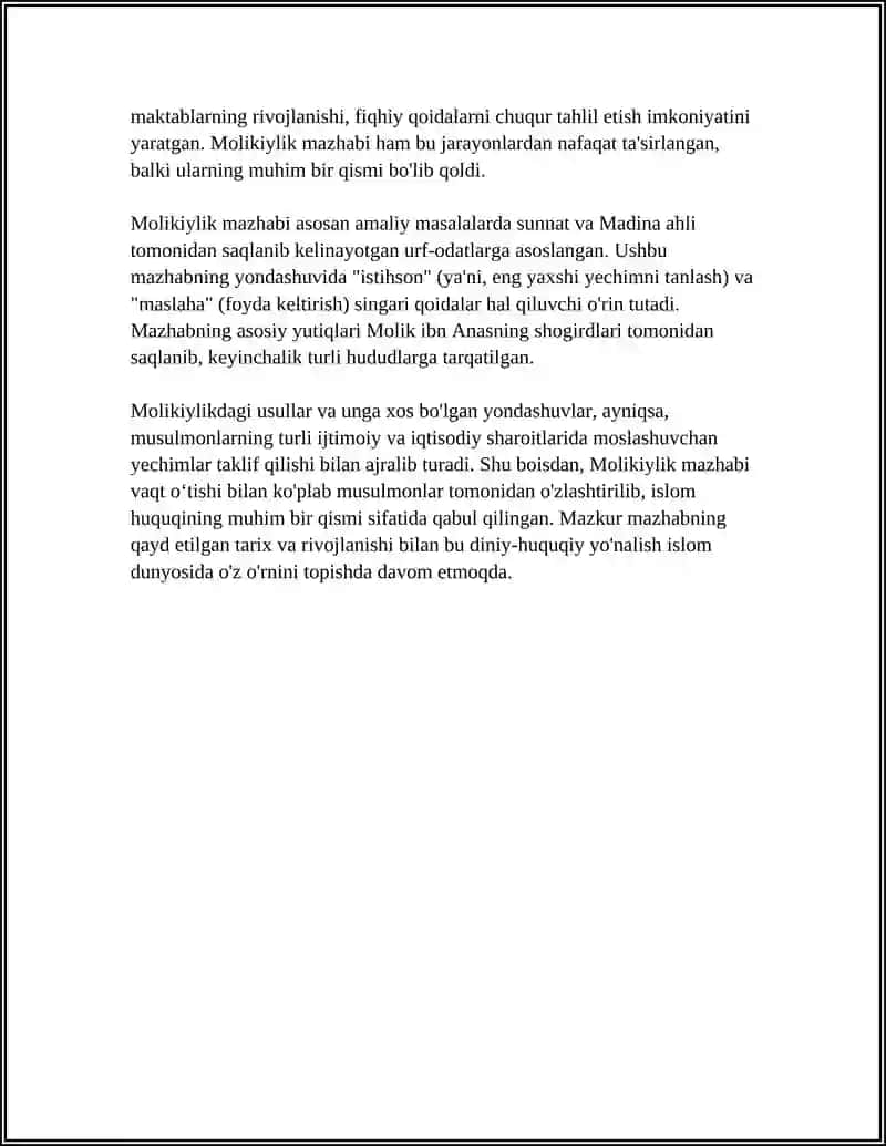 Molikiylik mazhabi 4