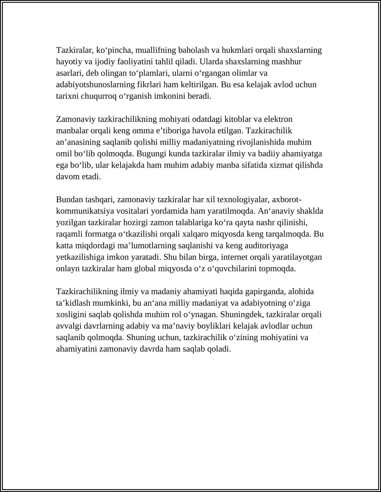 TAZKIRACHILIK NIMA,TAZKIRALARDAN QAYSILARNI BILASZ 4