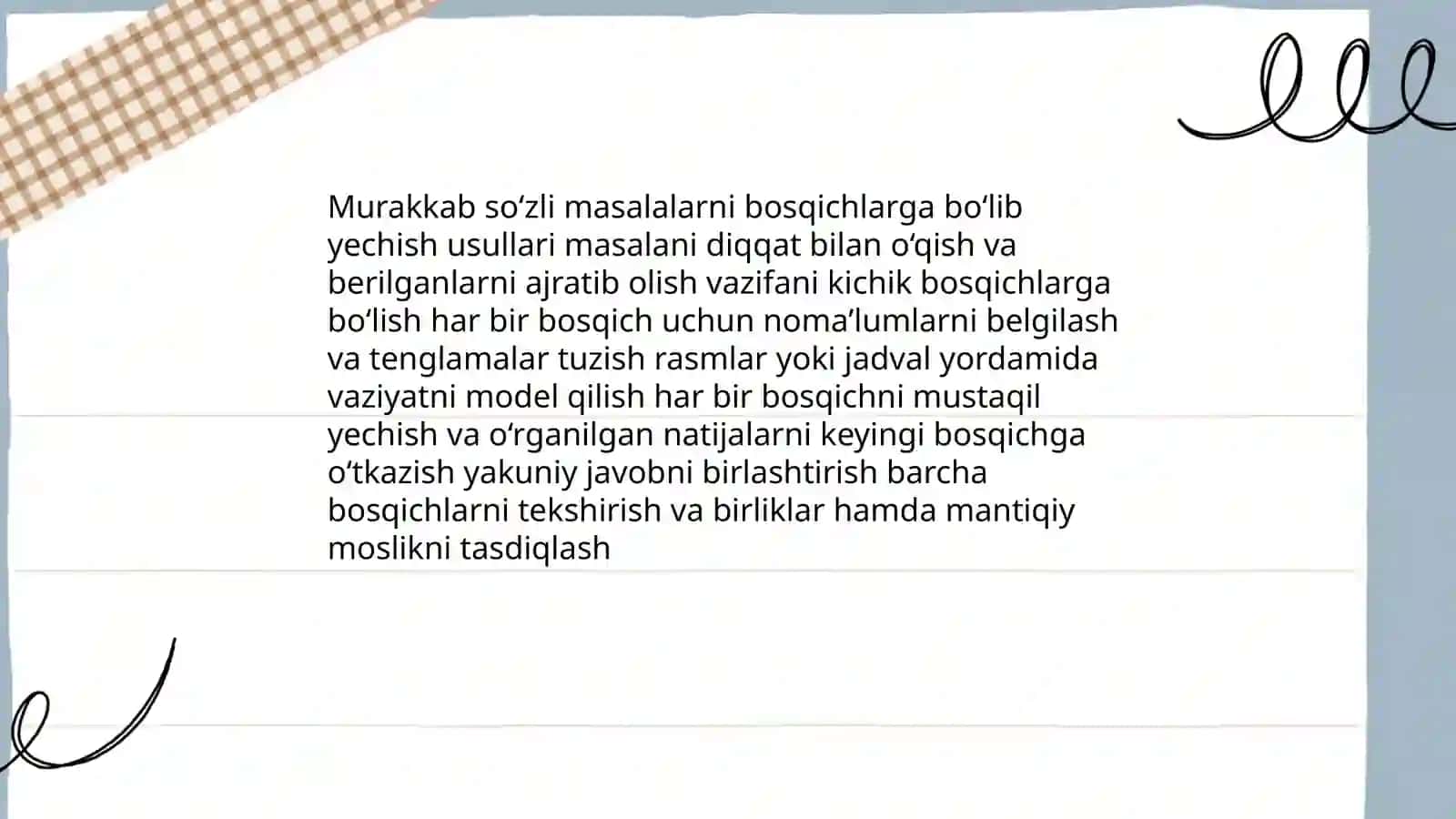 Masalalar yechish usullari 4