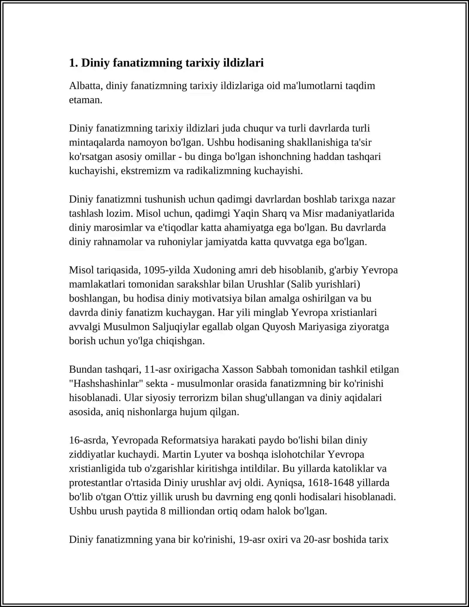 Diniy Fanatizm Ekstremizm Fundamentalizm Teririzimning Tarixi 4