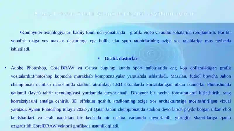 Badiiy fondasturini tayyorlash uchun kompyuterdan foydalanish 4