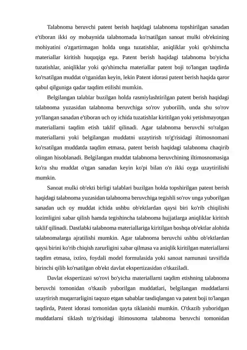 SANOAT MULKIGA BO'LGAN HUQUQ 4
