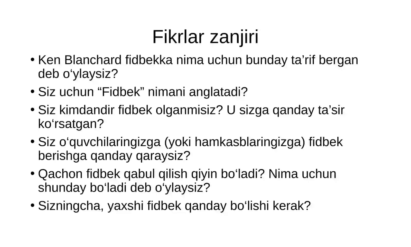 Fidbekning ahamiyati 4