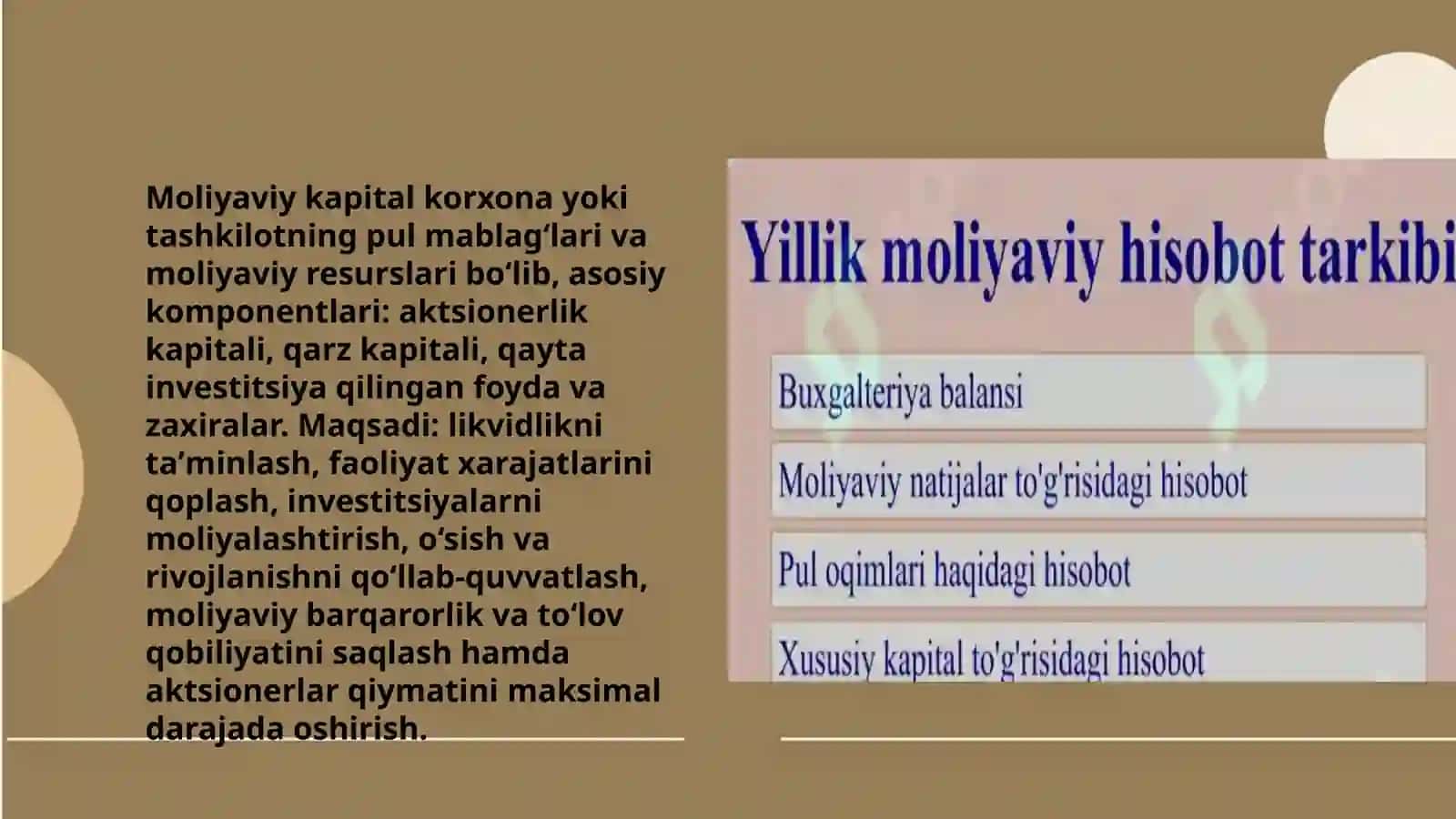 Moliyaviy kapitallar hisobi 4
