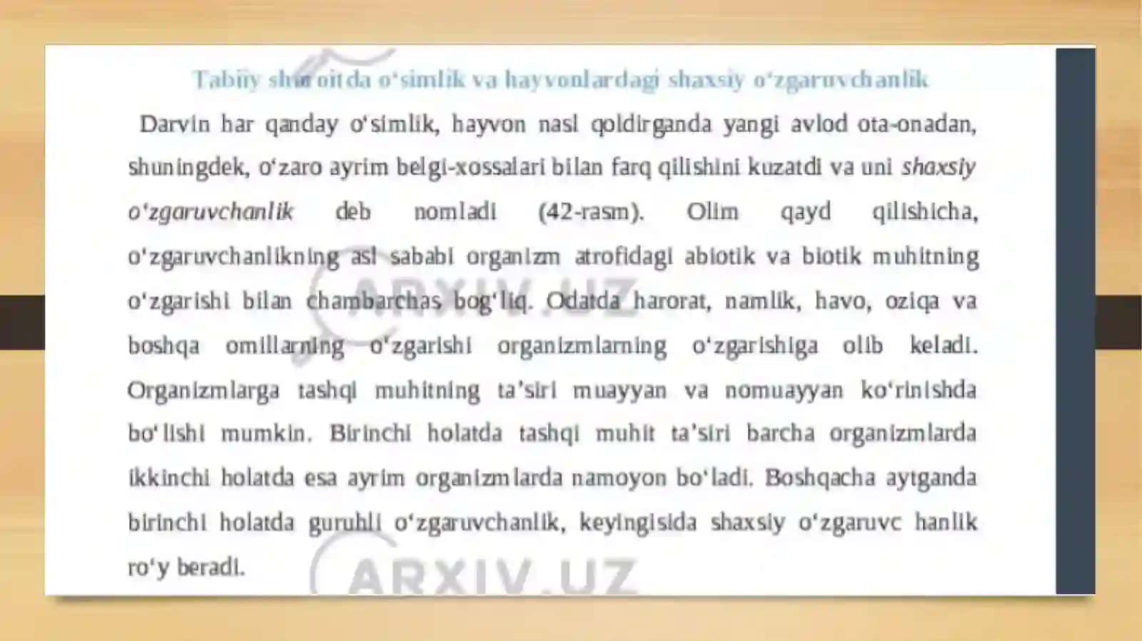 Yashash uchun kurash va tabiiy tanlanish 4