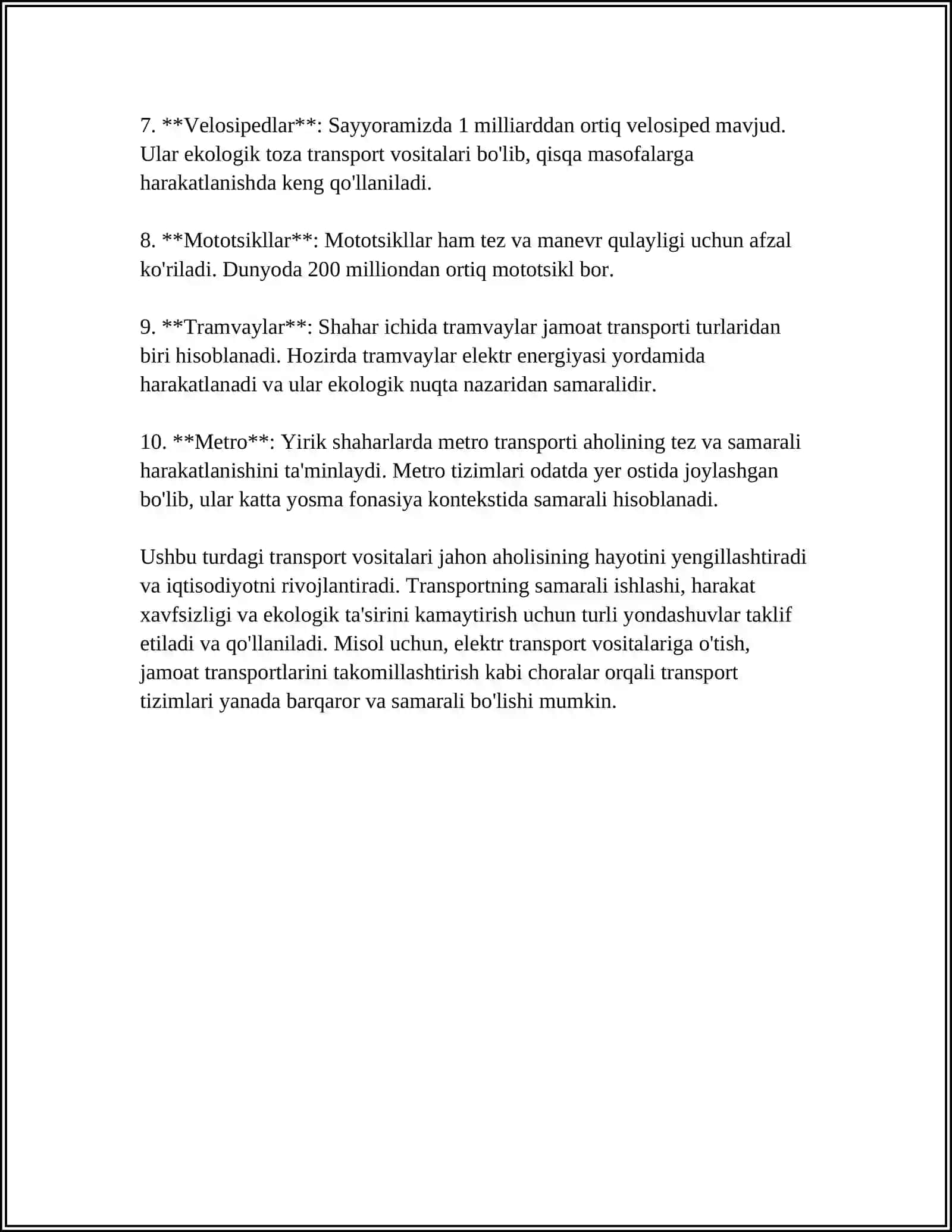TRANSPORT QURILMALARINING XUSUSIYATLARI 4