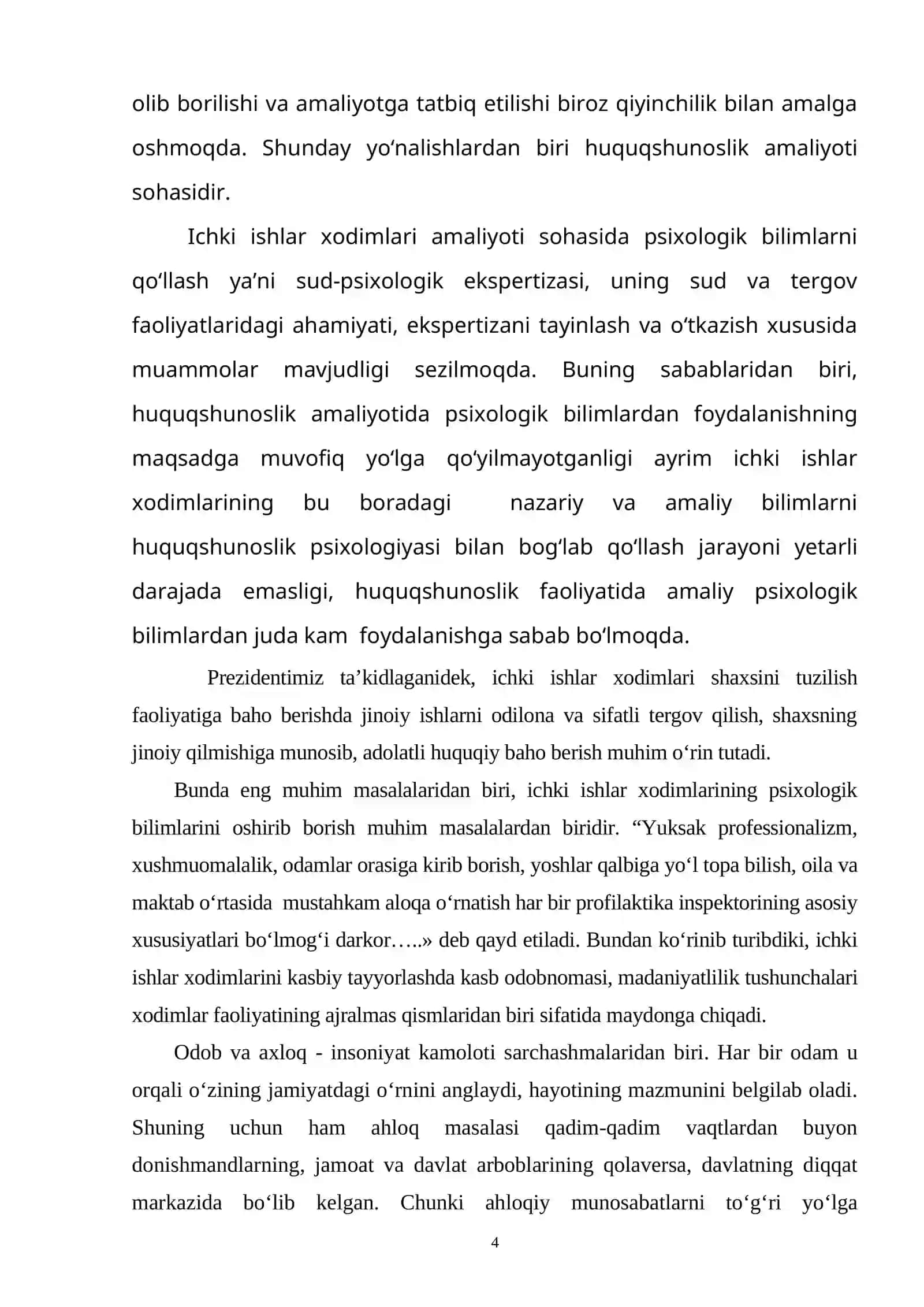Ichki ishlar xodimlari shaxsining psixologik tuzilishi va uning huquqiy psixologiyada tutgan o‘rni 4