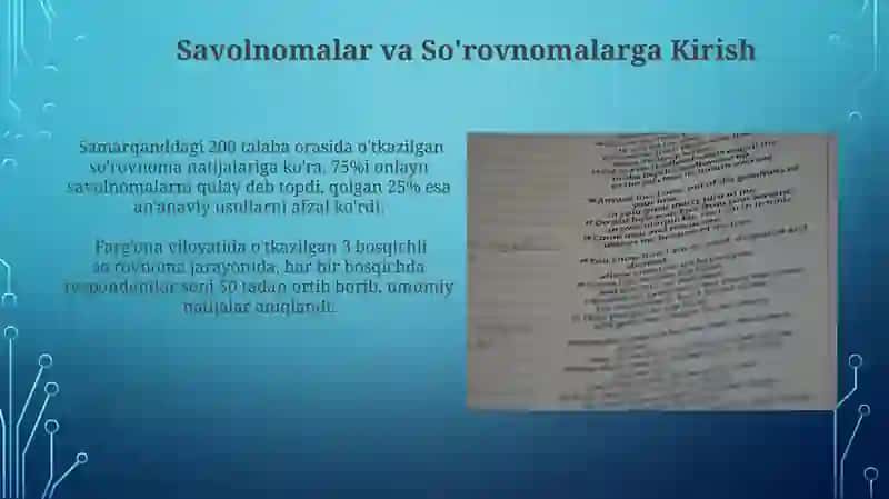 Savolnoma va So'rovnoma Tahlil qilish va Talqin qilish 4