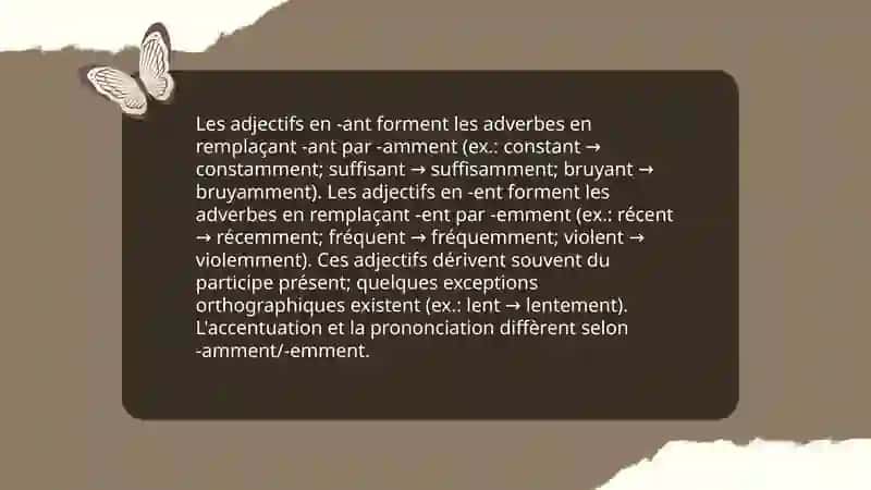 La formation des adverbes en ment et leur place dans la phrase 4